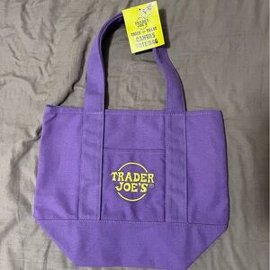 Trader Joe's Halloween Purple Canvas Mini Tote NWT